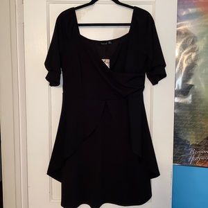 boohoo Plus Ruffle Detail Wrap Skater Dress